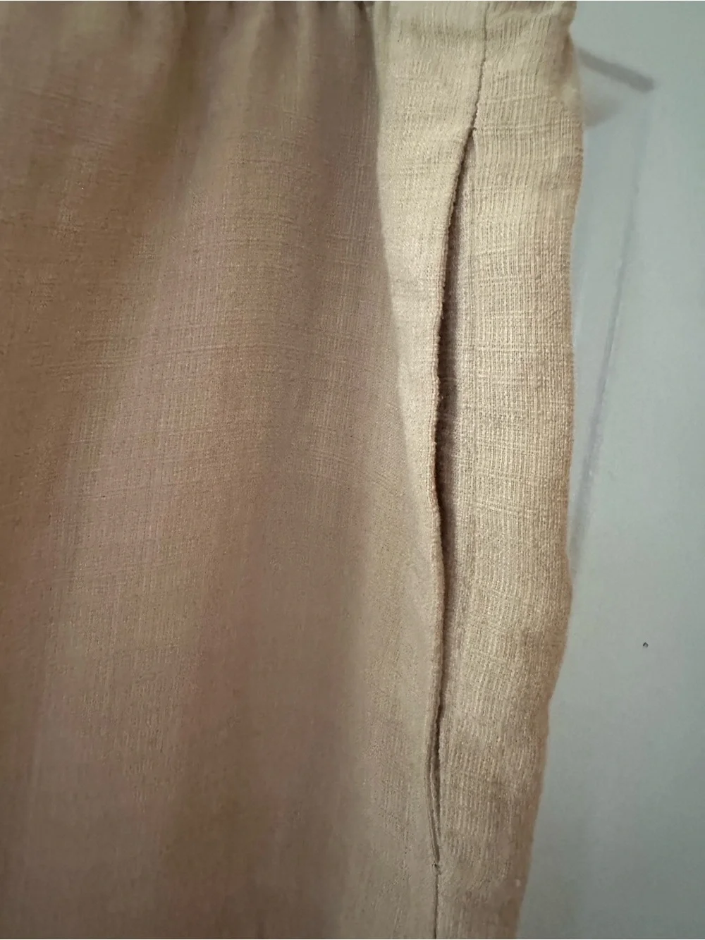 Eileen Fisher Tan Linen Blend Italian Fabric Wide Leg Slouchy Pants Size Large. - Picture 3 of 14